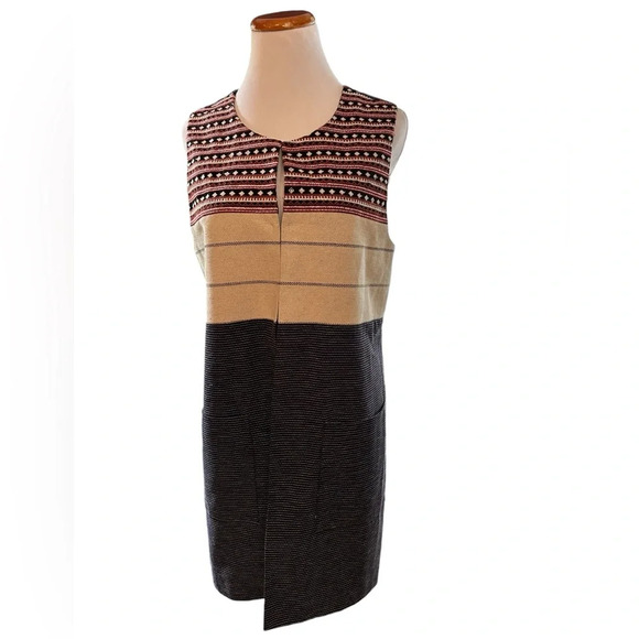 Sanctuary “Summer in the City” Colorblock Patchwork Tunic Vest Slits Open Front - Picture 2 of 7